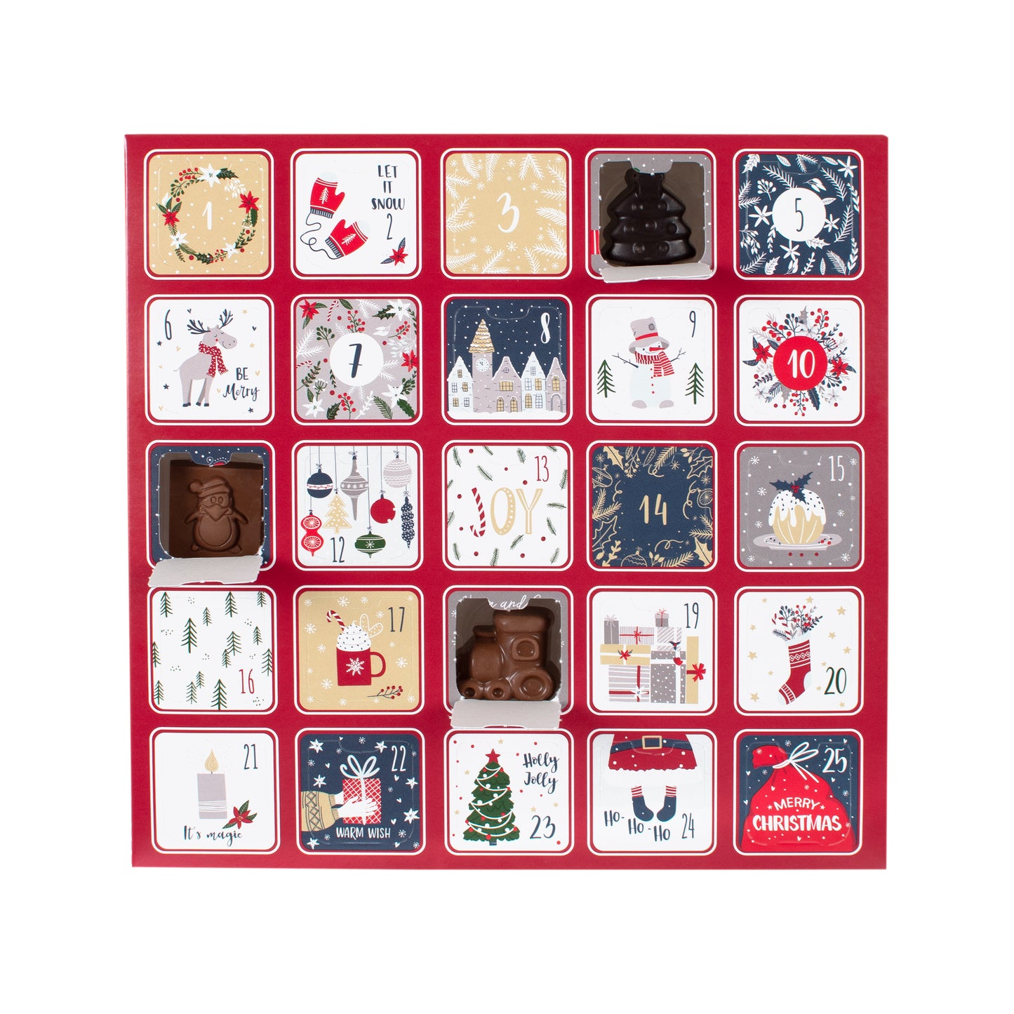 Red Advent Calendar (Milk & Dark Chocolate)