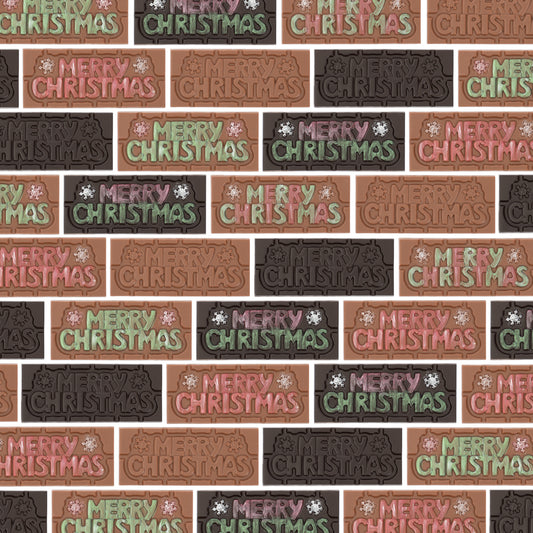 Merry Christmas Solid Chocolate Bar