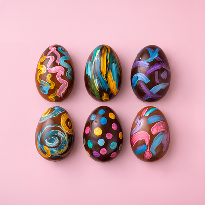 Hand-Painted Solid Chocolate Easter Eggs