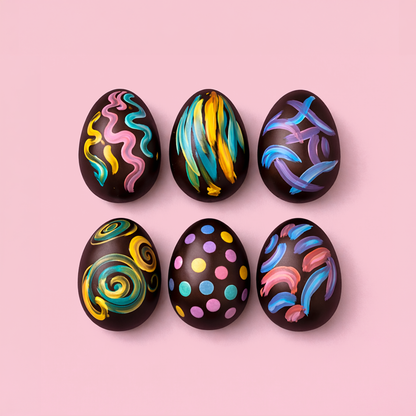 Hand-Painted Solid Chocolate Easter Eggs