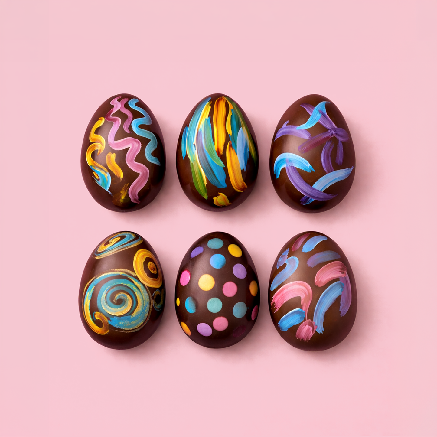 Hand-Painted Solid Chocolate Easter Eggs